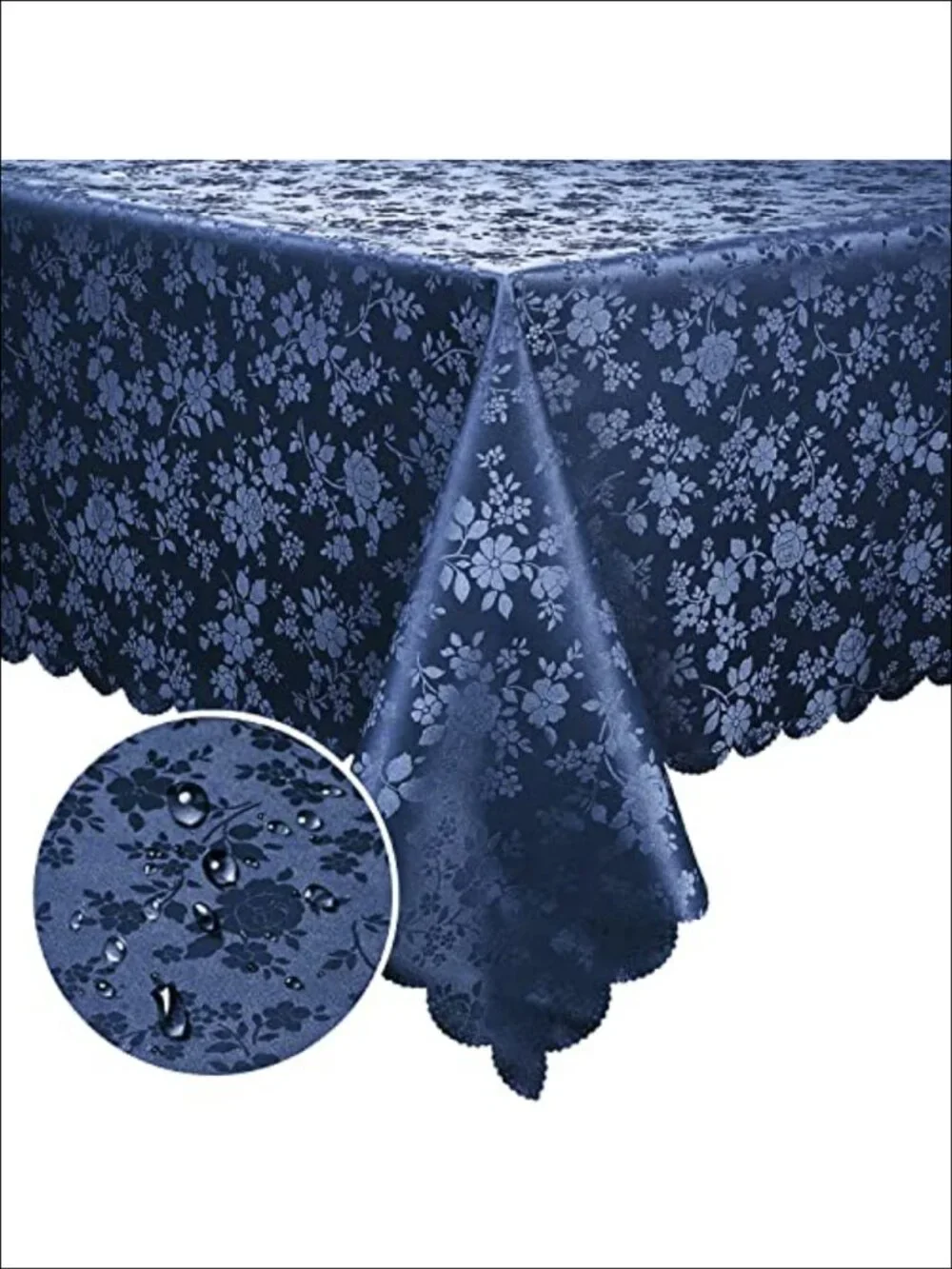 Smiry Waterproof Heavy Duty Vinyl Tablecloth 60 x 84 Inch Floral Embossed